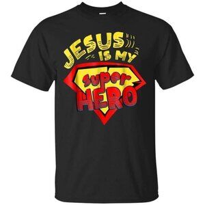 Jesus Superhero Inspirational Christian Faith Graphic Unisex T-Shirt